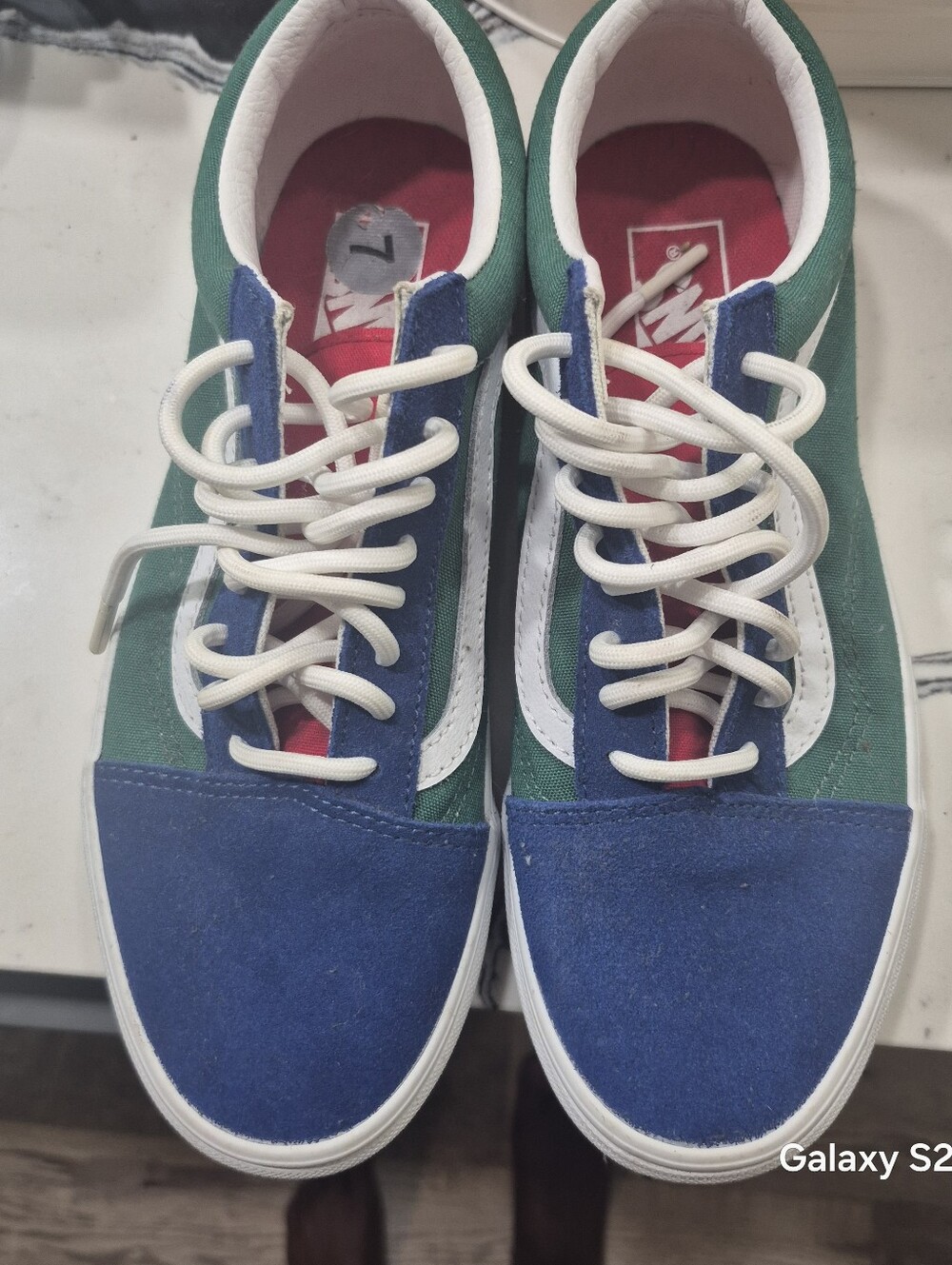 Vans Men's Old Skool Low-Top Sneakers in Blue & Green